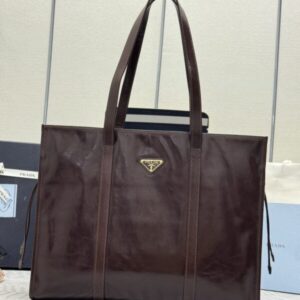 Replica Prada Antique Nappa Tote Dark Brown - top-rated replica designer bag