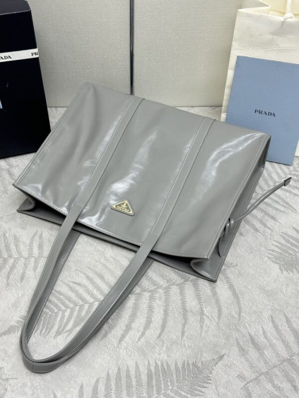 Replica Prada Antique Nappa Tote Grey - near-authentic luxury replica handbag