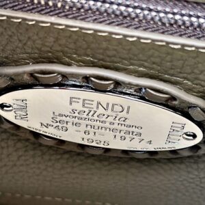 Replica Fendi Peekaboo Khaki Python Handle - near-authentic luxury replica handbag