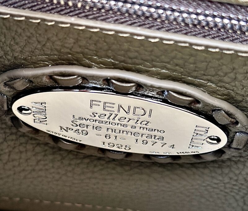 Replica Fendi Peekaboo Khaki Python Handle - near-authentic luxury replica handbag