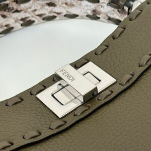 Replica Fendi Peekaboo Khaki Python Handle - realistic designer-inspired fake bag