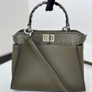 Replica Fendi Peekaboo Khaki Python Handle - best quality luxury bag dupe
