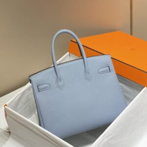 Replica Hermes Birkin Linen Blue - near-authentic luxury replica handbag