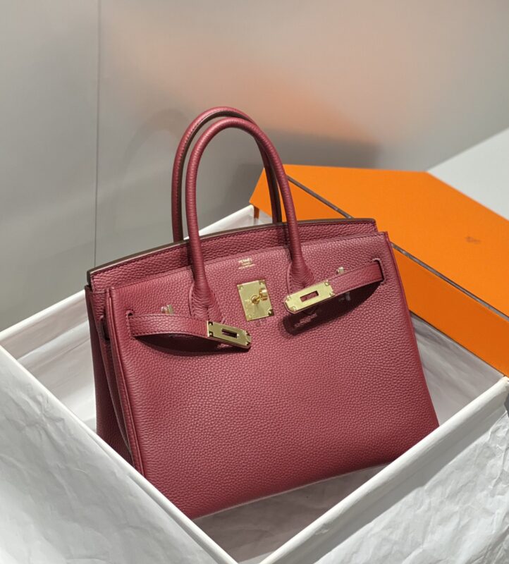 Replica Hermes Birkin Bordeaux Red - 1:1 designer replica handbag