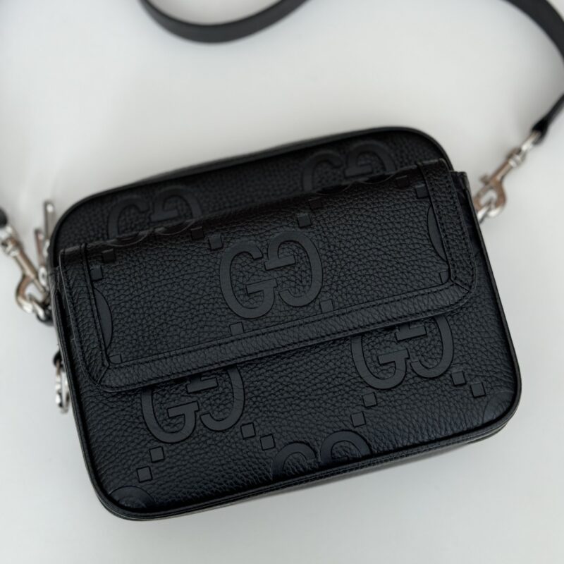 Replica Gucci Jumbo GG Crossbody Black - high-accuracy replica luxury purse