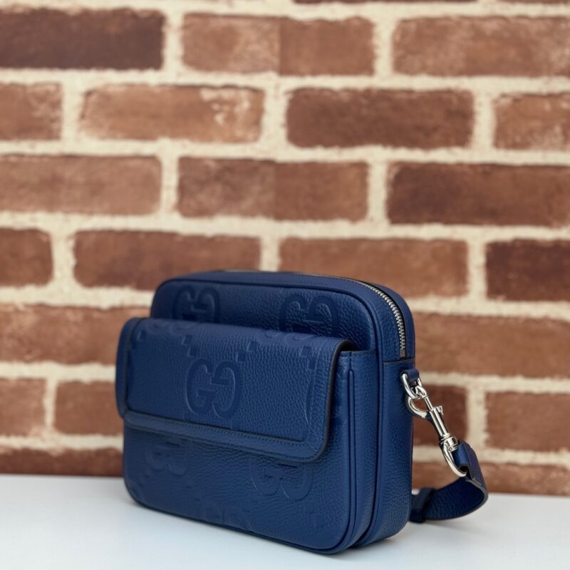 Replica Gucci Jumbo GG Crossbody Blue - high-end fake designer purse