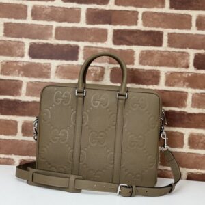 Replica Gucci Briefcase GG Leather Brown - elite superclone designer purse