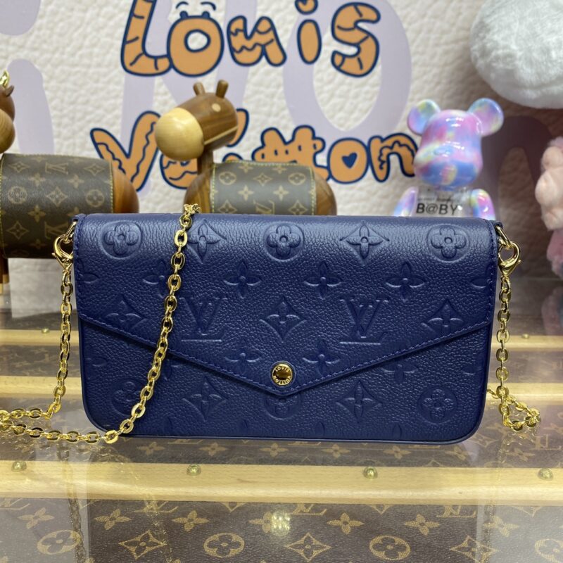 Replica Louis Vuitton Félicie Pochette Dark Blue - premium 1:1 fake handbag model