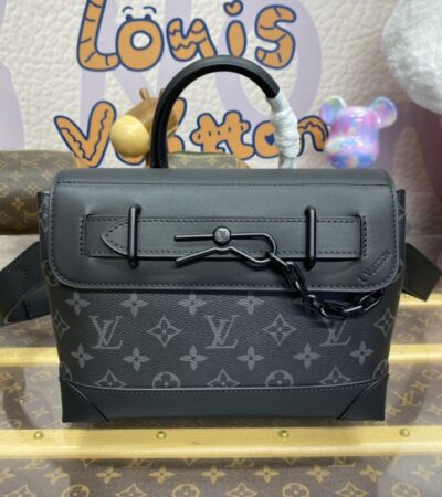 Replica Louis Vuitton Steamer Black - best quality luxury bag dupe