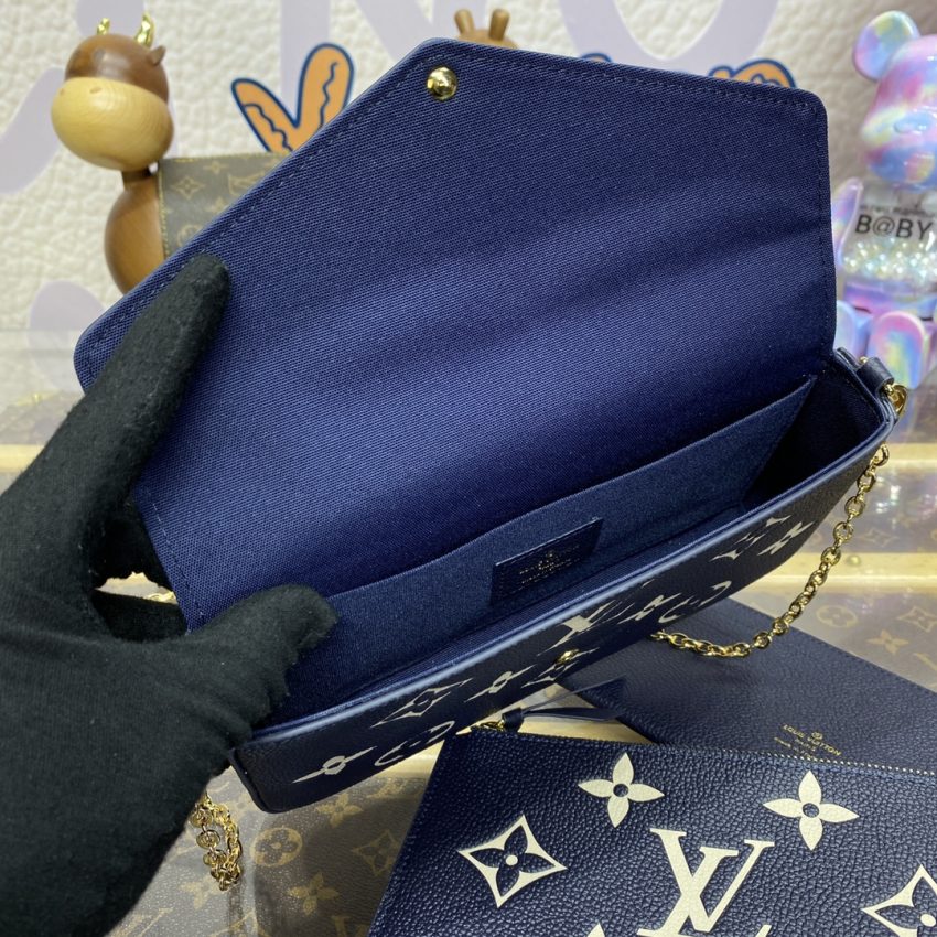 Replica Louis Vuitton Félicie Pochette Blue White - authentic-look luxury purse replica