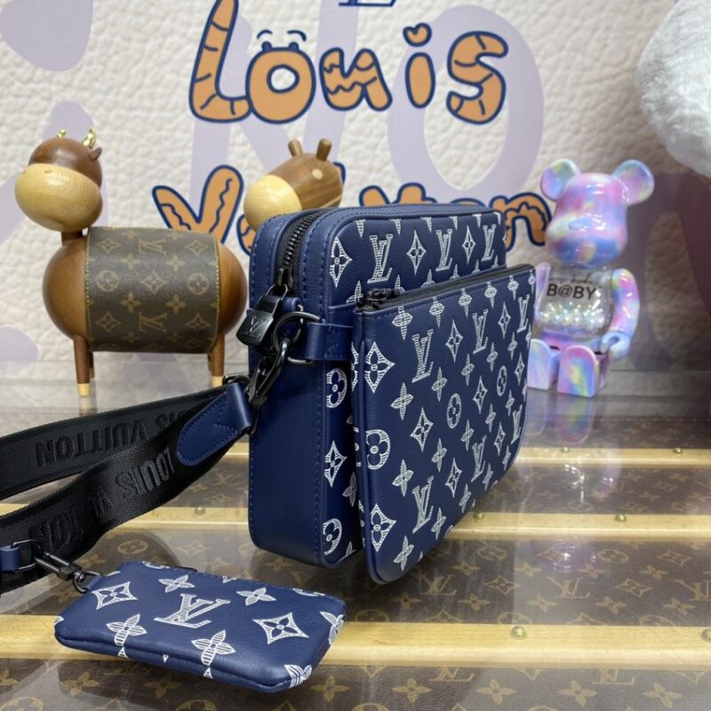 Replica Louis Vuitton Trio Messenger Blue&White - top-tier luxury replica shoulder bag