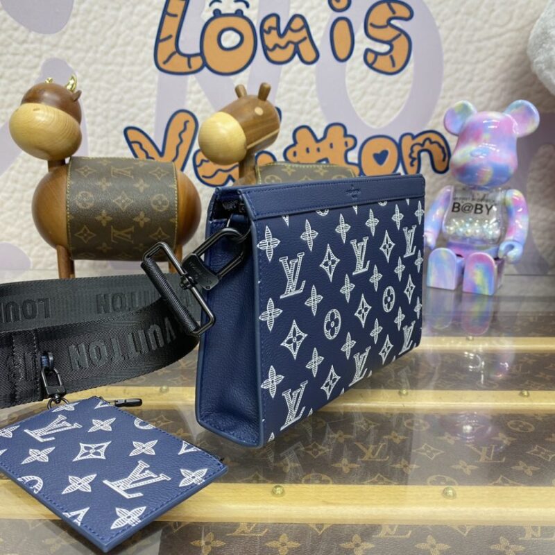 Replica Louis Vuitton Gaston Wearable Wallet Blue - authentic-look luxury purse replica