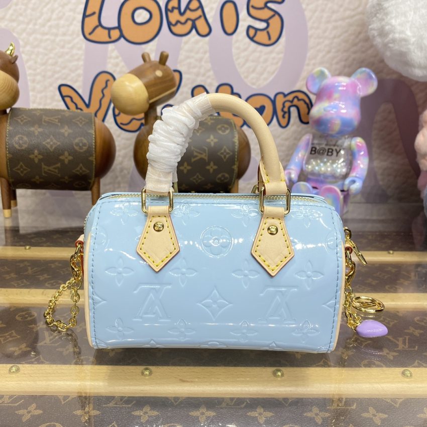 Replica Louis Vuitton Speedy Nano Blue Patent - best-selling designer handbag dupe