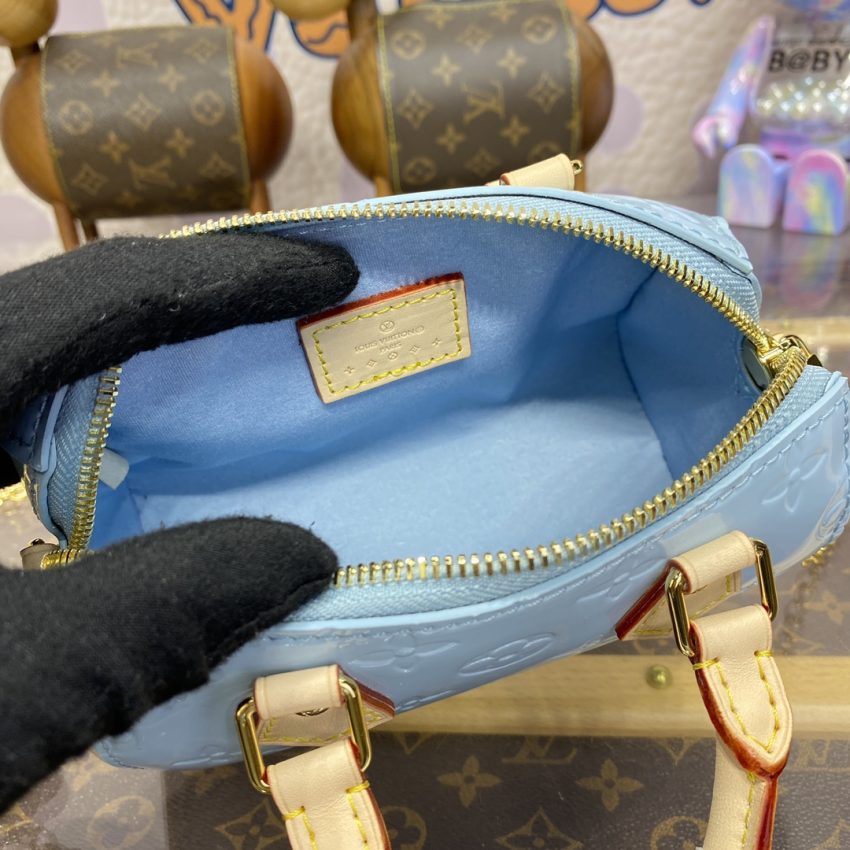 Replica Louis Vuitton Speedy Nano Blue Patent - elite superclone designer purse