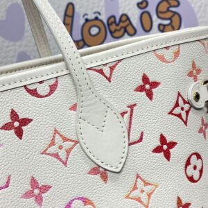 Replica Louis Vuitton Neverfull MM White Orange - realistic designer-inspired fake bag