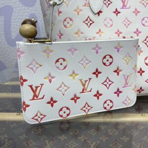 Replica Louis Vuitton Neverfull MM White Orange - premium 1:1 fake handbag model