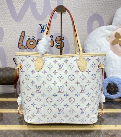 Replica Louis Vuitton Neverfull MM White - premium 1:1 fake handbag model