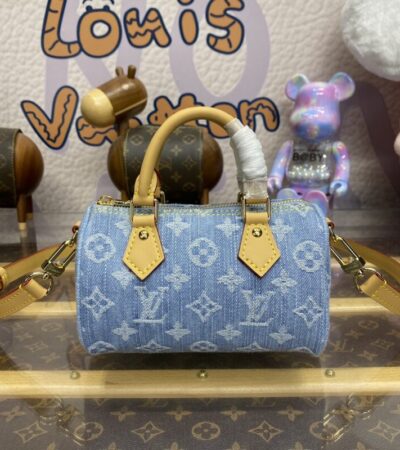 Replica Louis Vuitton Speedy Nano Denim - near-authentic luxury replica handbag