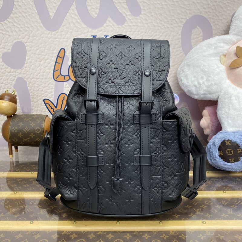Replica Louis Vuitton Christopher Backpack Full Black - realistic designer-inspired fake bag