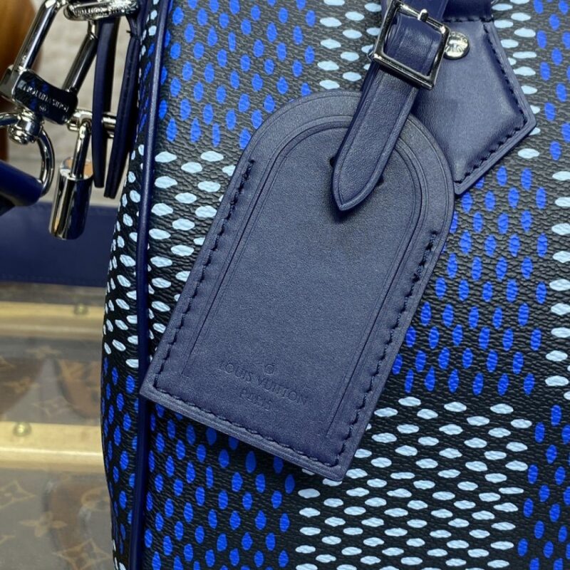 Replica Louis Vuitton Speedy Bandouliere 25 Blue Grid - high-accuracy replica luxury purse