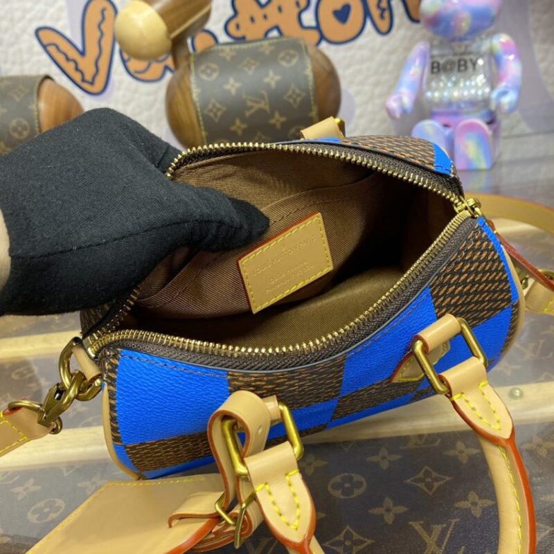Replica Louis Vuitton Speedy 18 Blue Grid - premium-grade designer purse dupe
