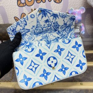 Replica Louis Vuitton Félicie Pochette Blue Pink - premium 1:1 fake handbag model