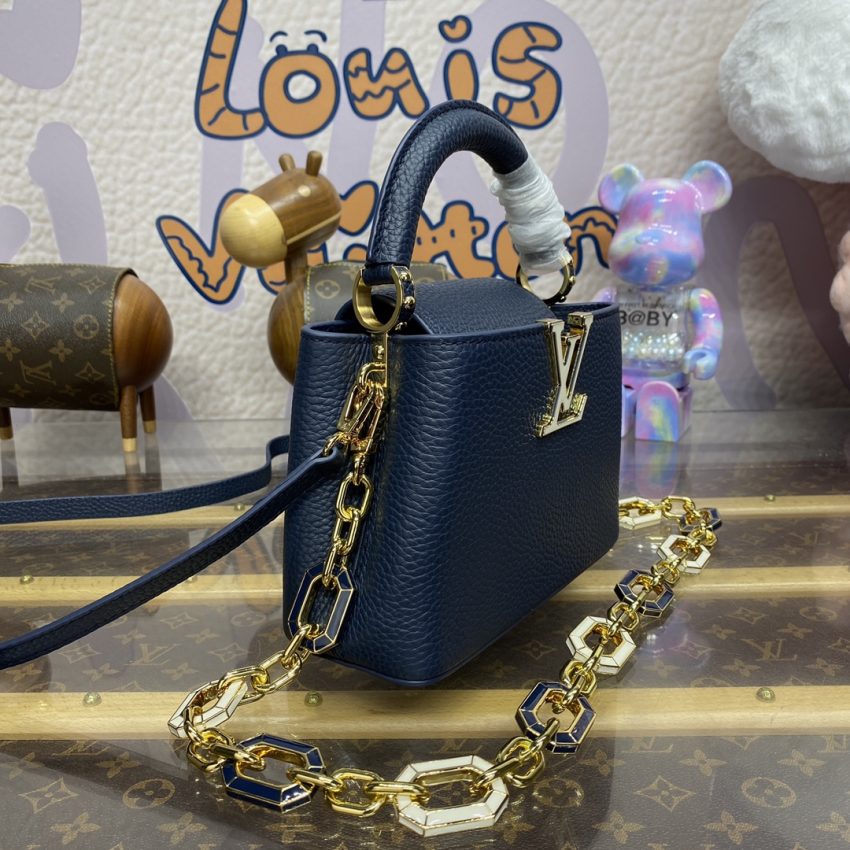 Replica Loius Vuitton Capucines Dark Blue - high-accuracy replica luxury purse