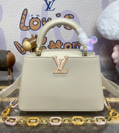 Replica Loius Vuitton Capucines Beige - 1:1 designer replica handbag