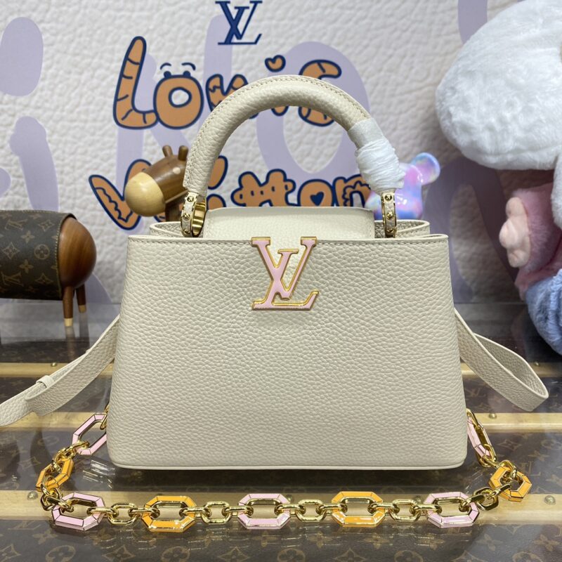 Replica Loius Vuitton Capucines Beige - 1:1 designer replica handbag
