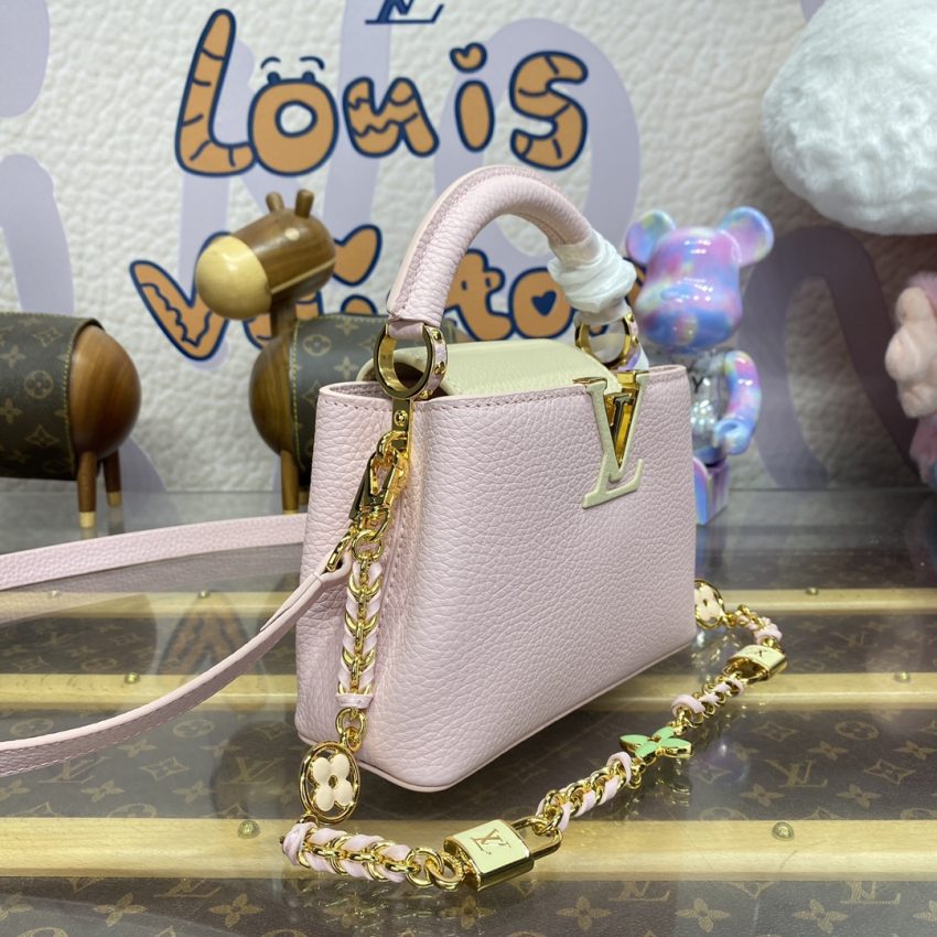 Replica Loius Vuitton Capucines Pink Beige - premium 1:1 fake handbag model