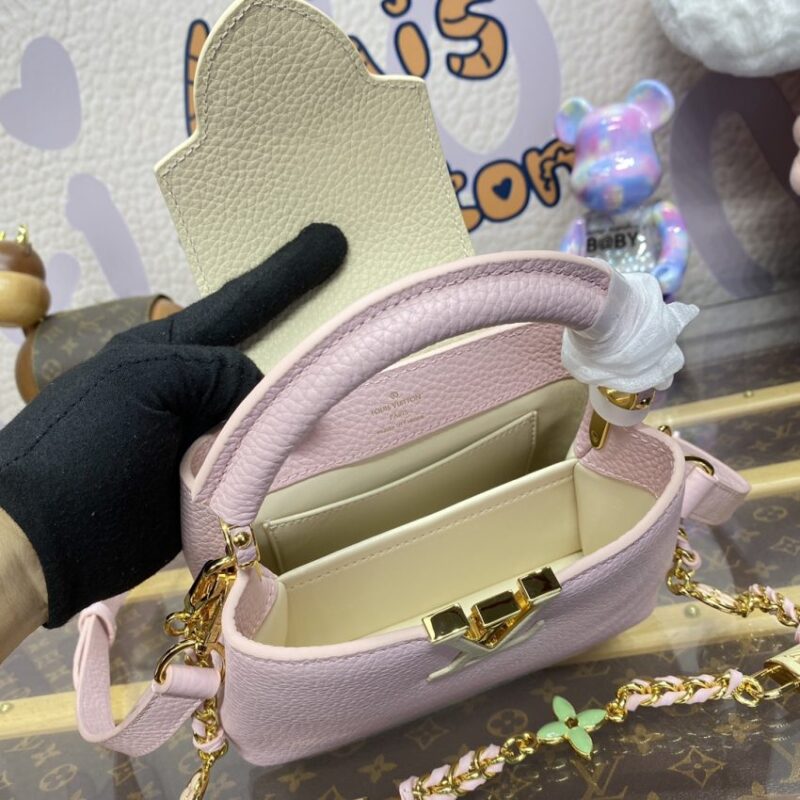 Replica Loius Vuitton Capucines Pink Beige - authentic-look luxury purse replica