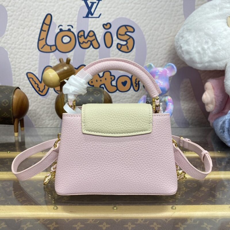Replica Loius Vuitton Capucines Pink Beige - top-rated replica designer bag