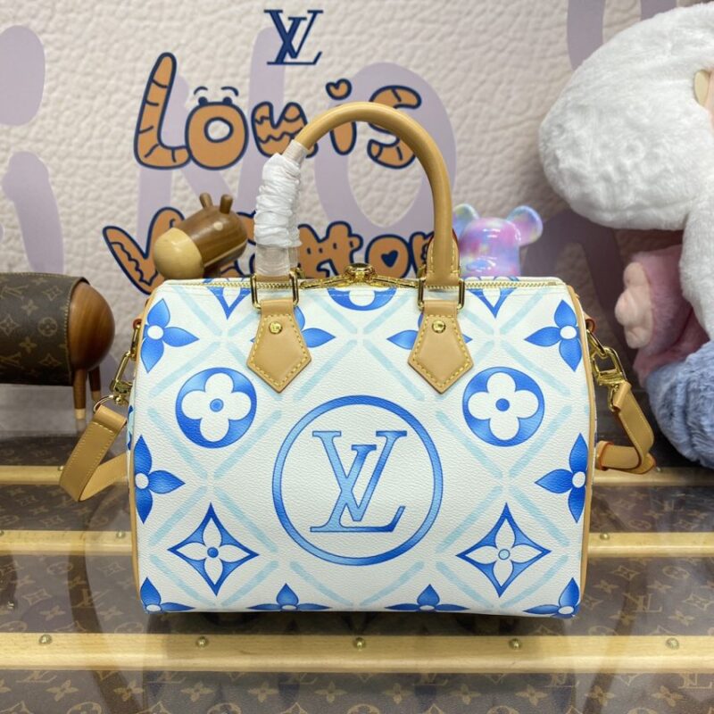 Replica Louis Vuitton Speedy Bandouliere 25 Blue-White - near-authentic luxury replica handbag