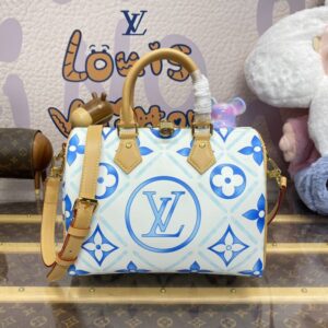 Replica Louis Vuitton Speedy Bandouliere 25 Blue-White - high-quality designer bag clone