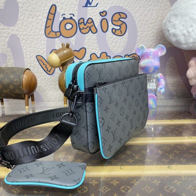 Replica Louis Vuitton Trio Messenger Grey&Tiffany - near-authentic luxury replica handbag
