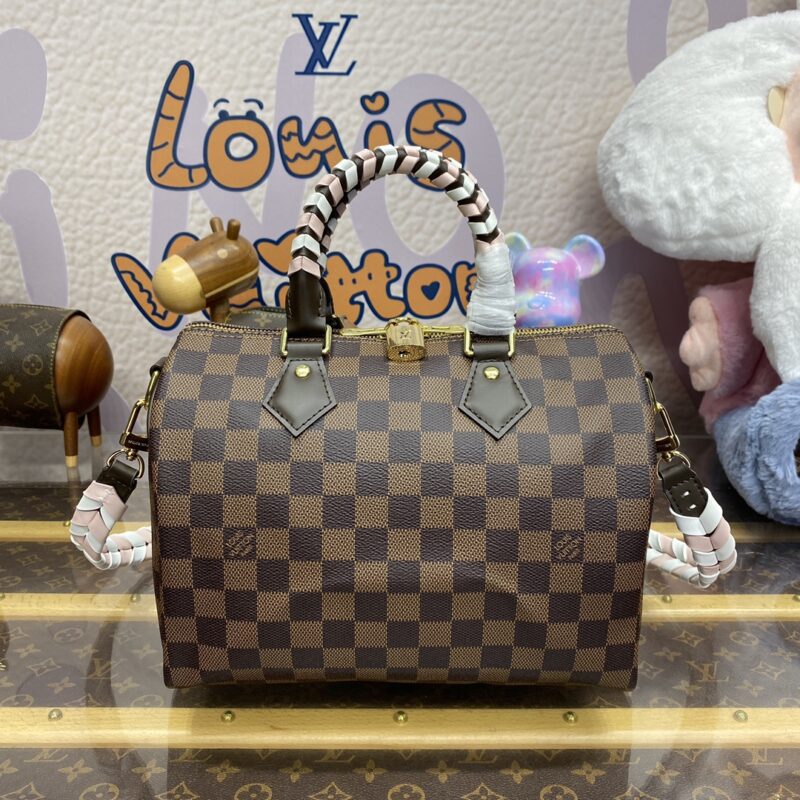 Replica Louis Vuitton Speedy Bandouliere 25 Brown Grid - best-selling designer handbag dupe