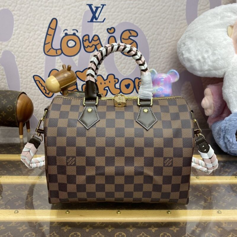 Replica Louis Vuitton Speedy 18 Brown Grid - high-end fake designer purse