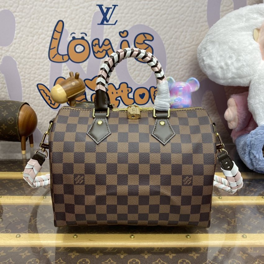 Replica Louis Vuitton Speedy 18 Brown Grid - high-end fake designer purse