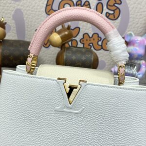 Replica Loius Vuitton Capucines White Pink - realistic designer-inspired fake bag