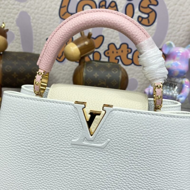 Replica Loius Vuitton Capucines White Pink - realistic designer-inspired fake bag