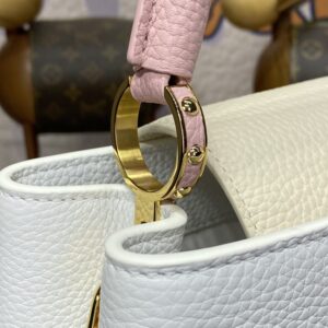 Replica Loius Vuitton Capucines White Pink - authentic-look luxury purse replica