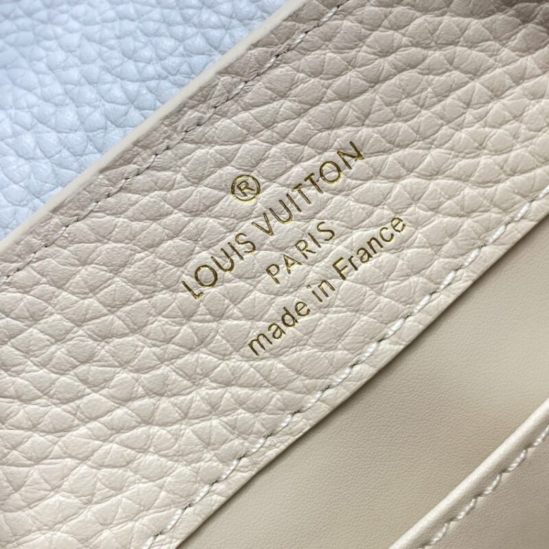 Replica Loius Vuitton Capucines Beige Blue - high-accuracy replica luxury purse