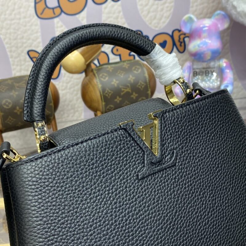 Replica Loius Vuitton Capucines Full Black - near-authentic luxury replica handbag