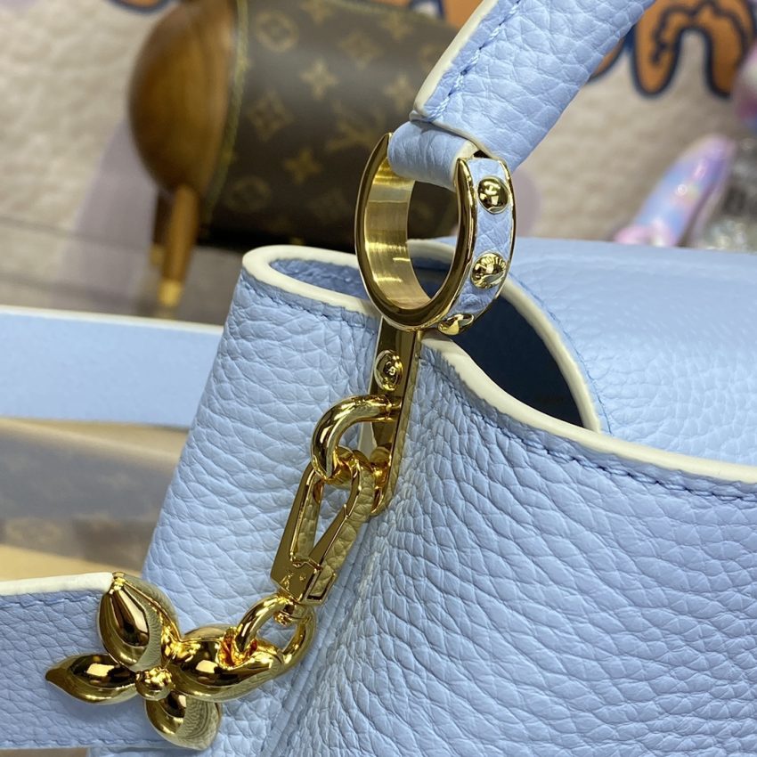 Replica Loius Vuitton Capucines Light Blue - 1:1 designer replica handbag