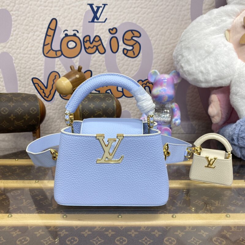 Replica Loius Vuitton Capucines Light Blue - authentic-look luxury purse replica