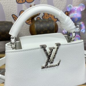 Replica Loius Vuitton Capucines East West White - high-end fake designer purse