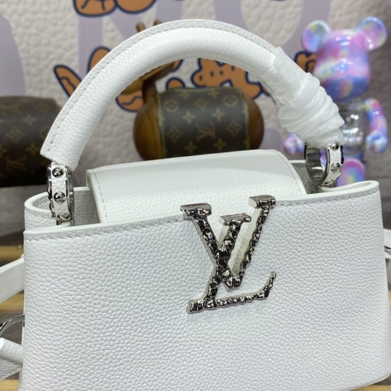 Replica Loius Vuitton Capucines East West White - high-end fake designer purse