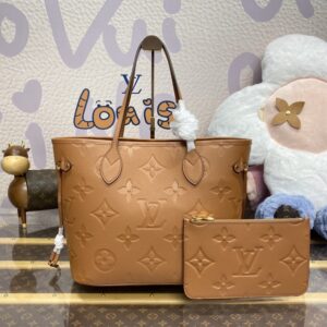 Replica Louis Vuitton Neverfull MM Full Brown - best quality luxury bag dupe