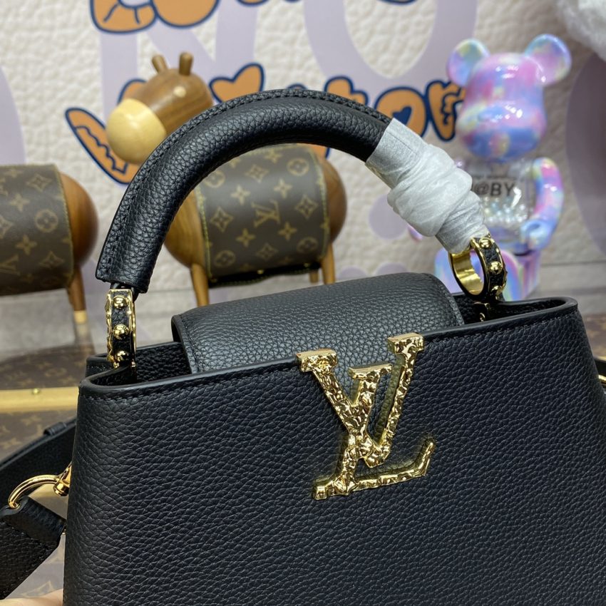 Replica Loius Vuitton Capucines East West Black - near-authentic luxury replica handbag