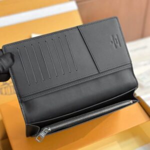Replica Louis Vuitton Brazza Wallet Black Grid - best quality luxury bag dupe
